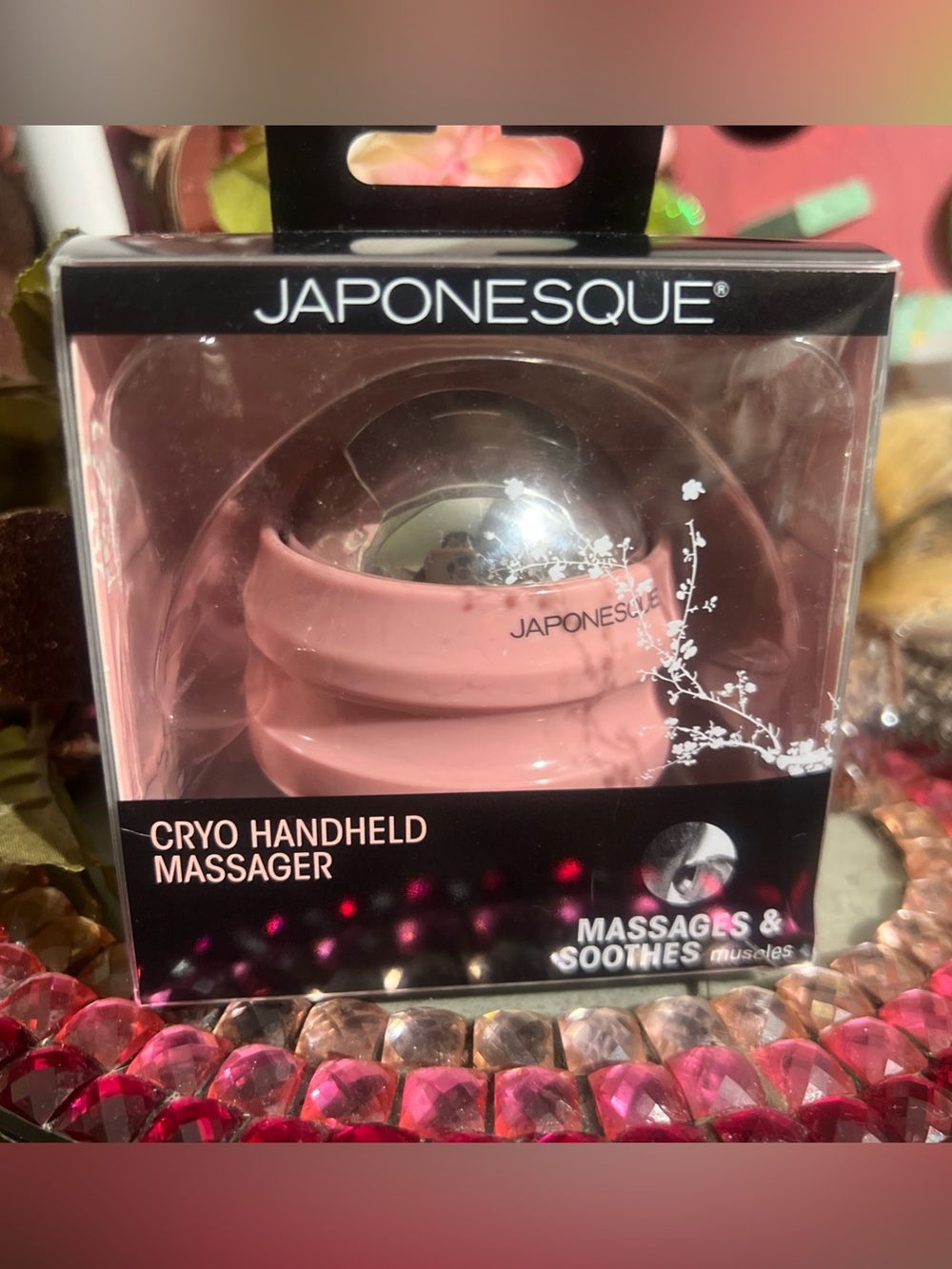 Japonesque Cryo Handheld Massager — Pink Cooling Facial & Body Roller
